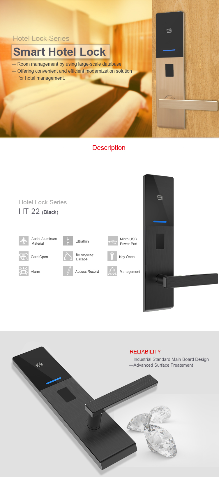 HT-22 smart hotel lock 1