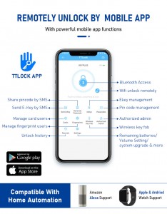 NF21T – Classic Design Fingerprint TT Lock App Remote Control Smart Lock